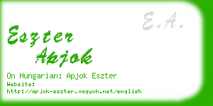 eszter apjok business card